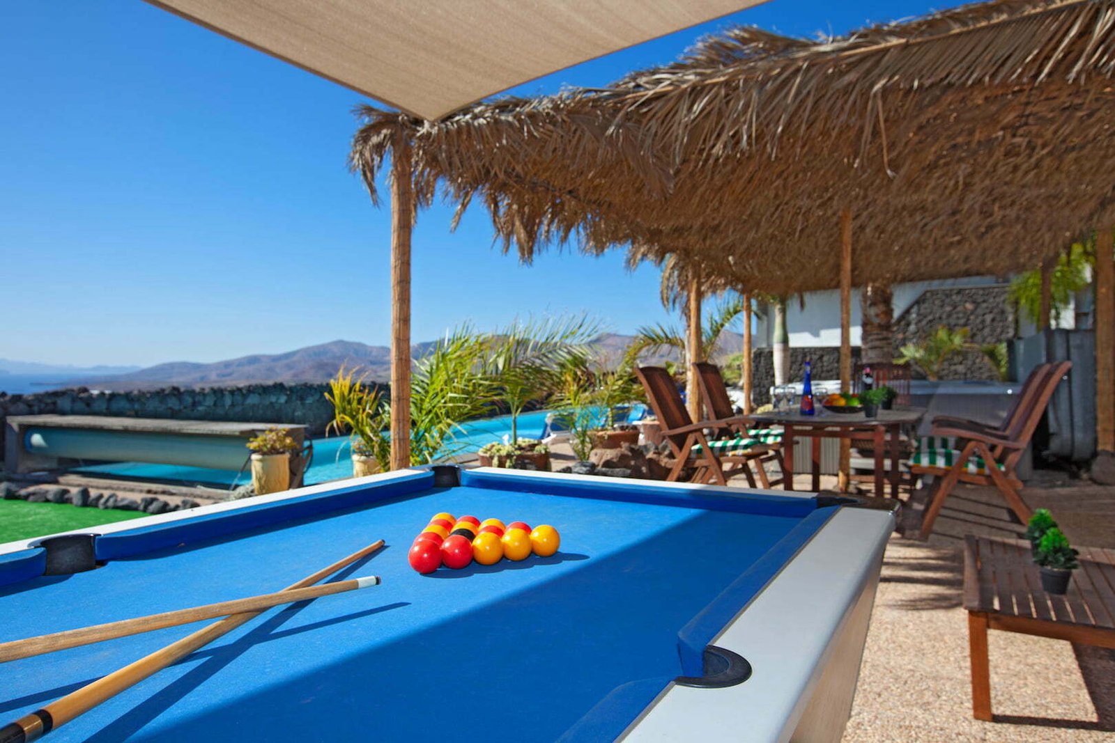 Villa Paraiso - Shaded Terrace Area - American Pool Table
